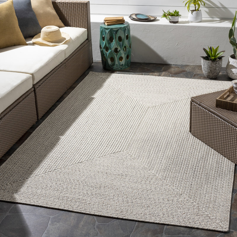 Leroux Cream Indoor/Outdoor Area Rug, Rectangle 10' x 13'