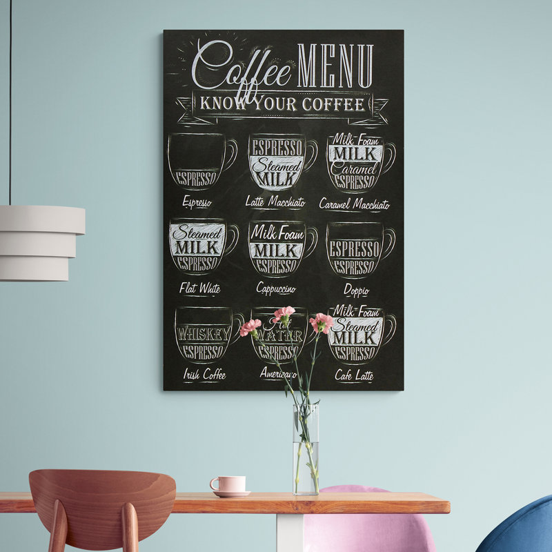 Coffee Menu - Wrapped Canvas Print, 31" H x 21" W x 4" D