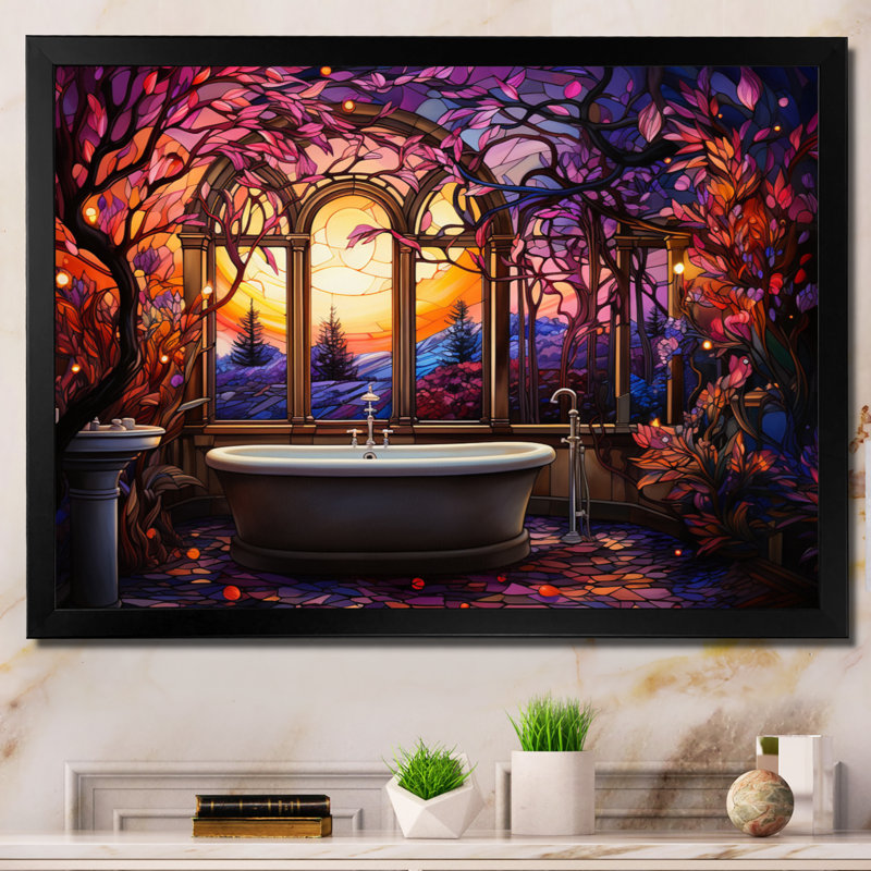 «Bathroom Dreamy Mosaic», reproduction, H 24 po x l 32 po x P 1 po, Cadre photo noir