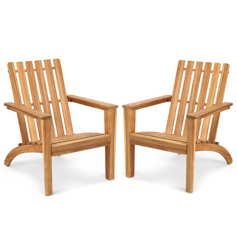 Chaise Adirondack en bois massif Parkerville, Naturel