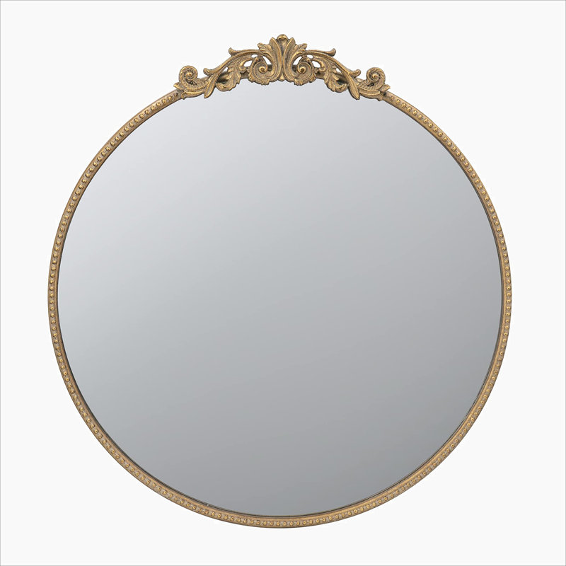 Miroir d'appoint mural Emmeline, Doré, 30 po x 32 po