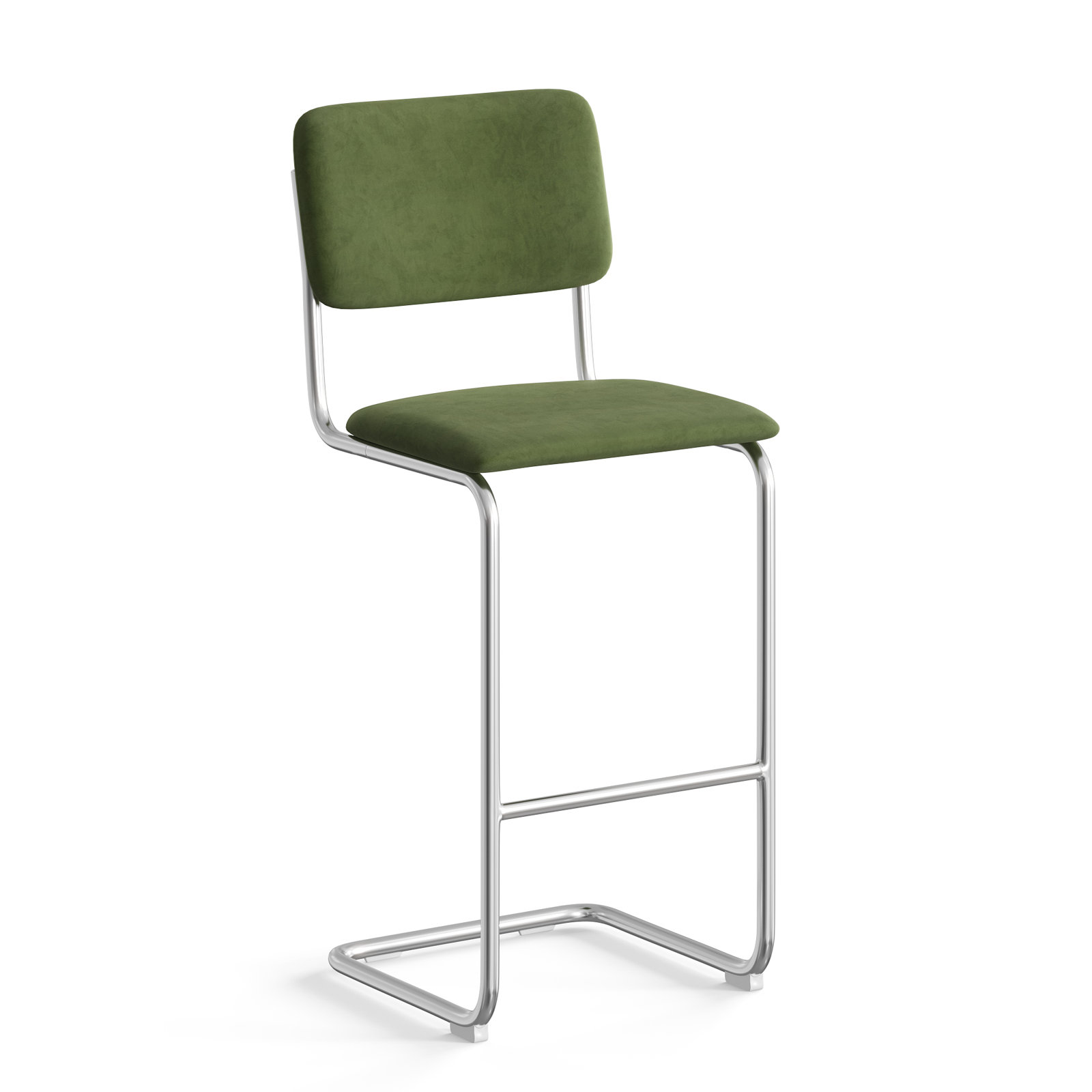 Walsh Velvet Counter & Bar Stool, Bar Stool (30” Seat Height), Forest