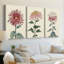 «Chrysanthemum Woodblock I», toile tendue sur mesure - 3 pièces-1683004237