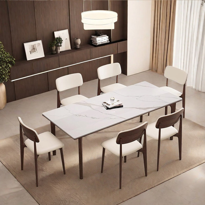 Table rectangulaire moderne de style crème moderne, H 29,53 po x L 55,12 po x l 31,5 po