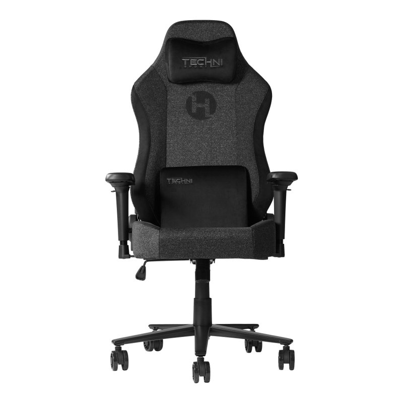 Techni Sport Tsf65c Fabric Gaming Chair With Memory Foam, Recline & Adjustable Arms, Black