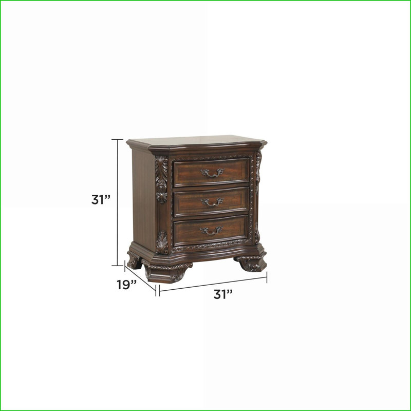 Table de chevet 3 tiroirs Traditional