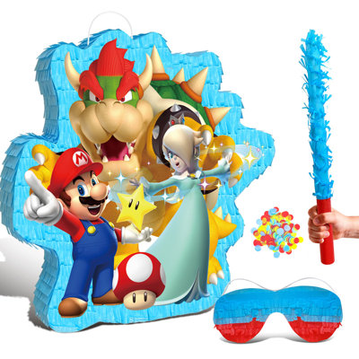 Super Mario Galaxy Movie Pinata Party Decorations, 4 Pcs Super Mario Galaxy Movie Large Pinatas Bundle for Birthday Party Suppies Set