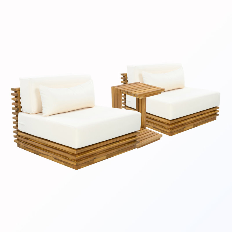 Ensemble de conversation d'extérieur 3 pièces avec 2 chaises et table d'appoint