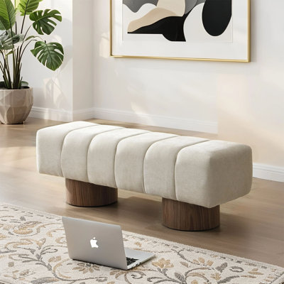 Marlon Dining Bench With Wooden Base