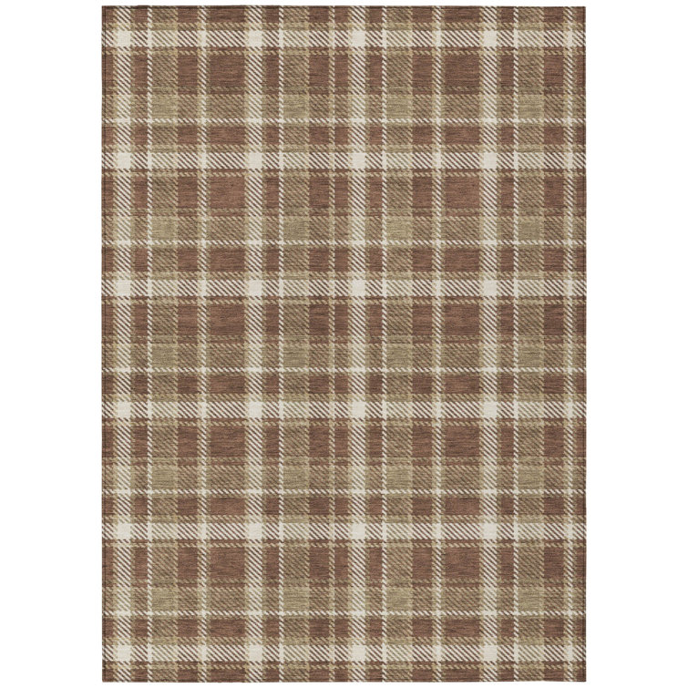 Bungalow Rose Washable Plaid Indoor / Outdoor Rug & Reviews | Wayfair