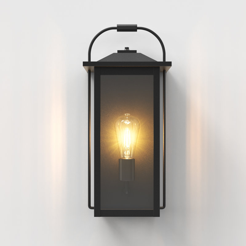 1 - Light 18''H Black Iron ETL Outdoor Wall Light with Dusk to Dawn