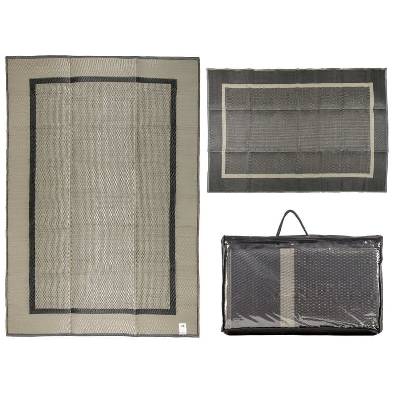 Tapis intérieur / extérieur gris / gris anthracite Gracie Oaks, 5 pi x 7 pi