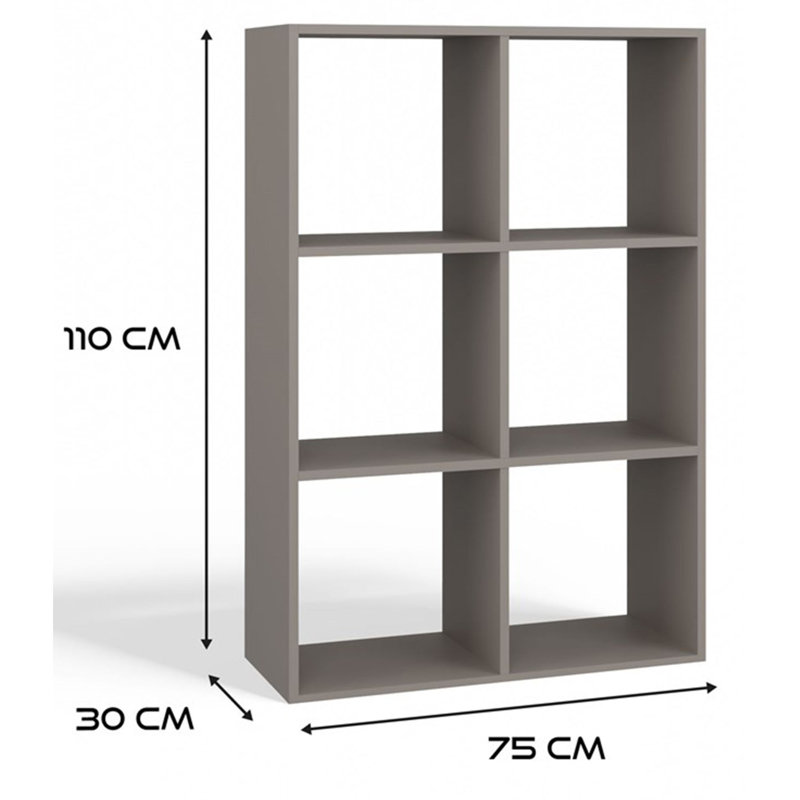 75cm H Standard Bookcase, Oak Artisan/Anthracite, (2 Shelves) 75cmH x 110cmW x 30cmD