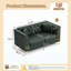 Canapé Chesterfield 2 places modulaire avec coussins capitonnés vert pour salon, appartement-132951215-132951220