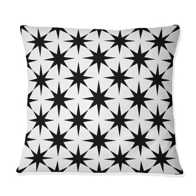 Black White Modern Stars I - Modern Throw Pillow