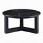 Table basse Kia, plateau rond en marbre et base en bois à trois pieds, noir 32 po-126274917