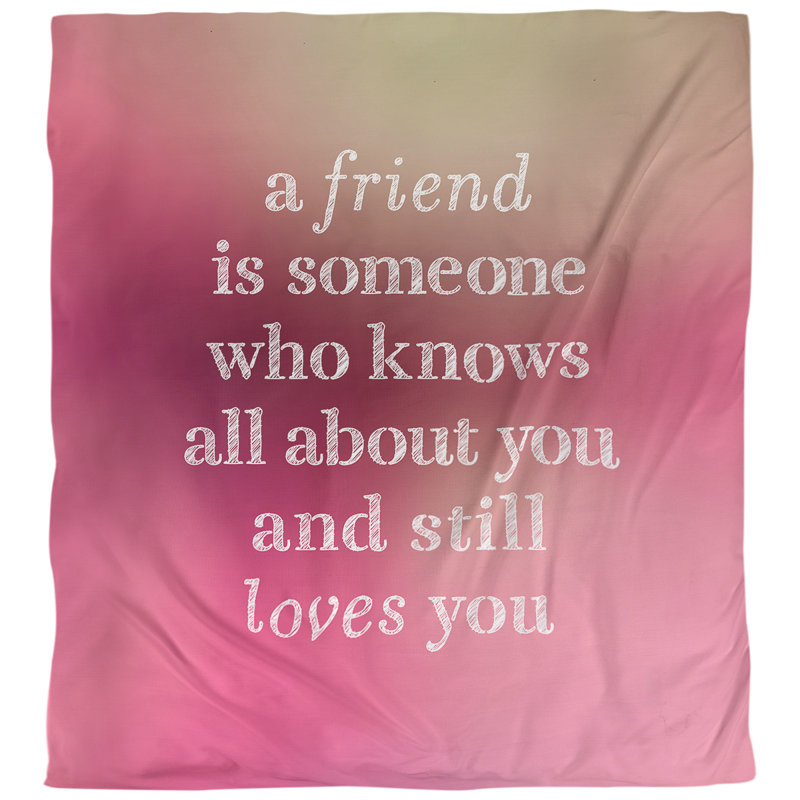 Housse de couette Love and Friendship Quote, Housse de couette pour très grand lit, Lueur rose