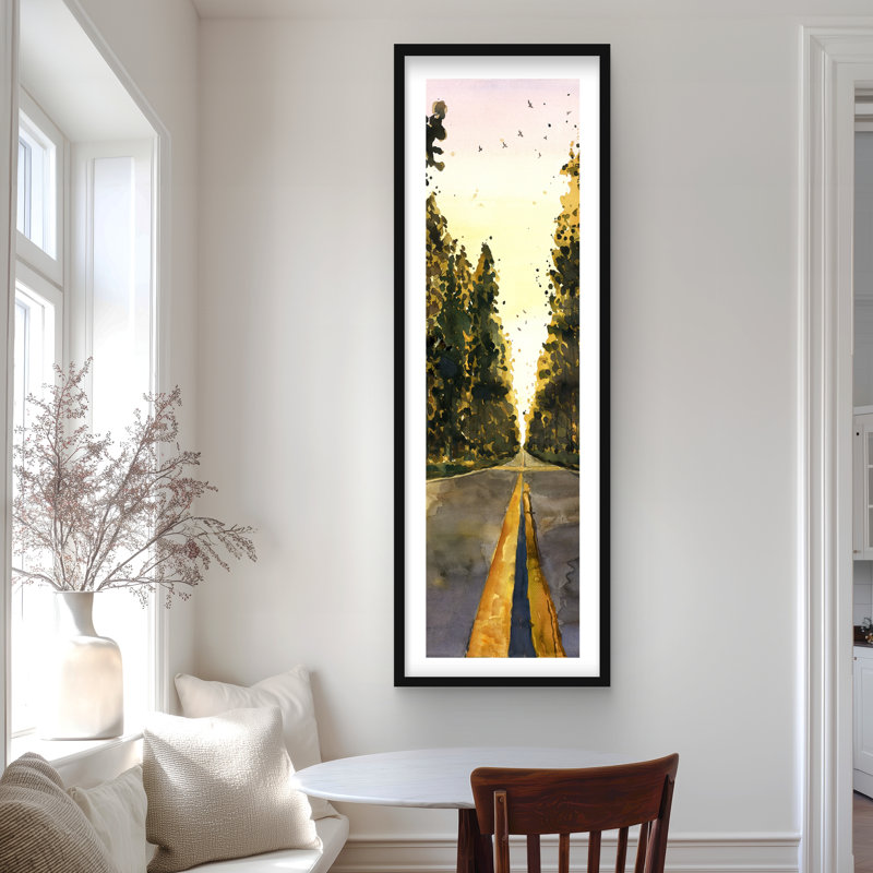 Long Road - illustrative paysages, reproduction encadrée