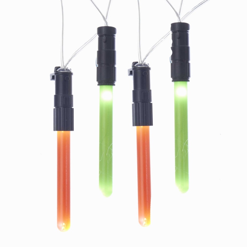 Kurt Adler 20 Light Battery-Operated Star Wars Light Sabers Light Set, Multicolored, 5.5ft