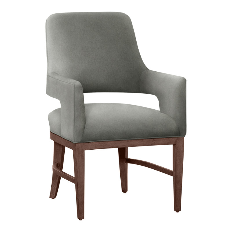 Chaise avec accoudoirs Josie, Noyer, Étain 9953