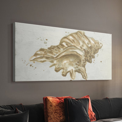 Neutral Shell Fresco III- Gallery Wrapped Canvas -Ready to Hang