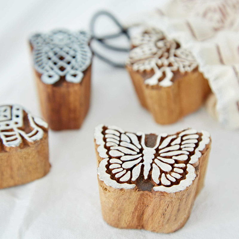 Four Animal Design Wooden Printing Blocks