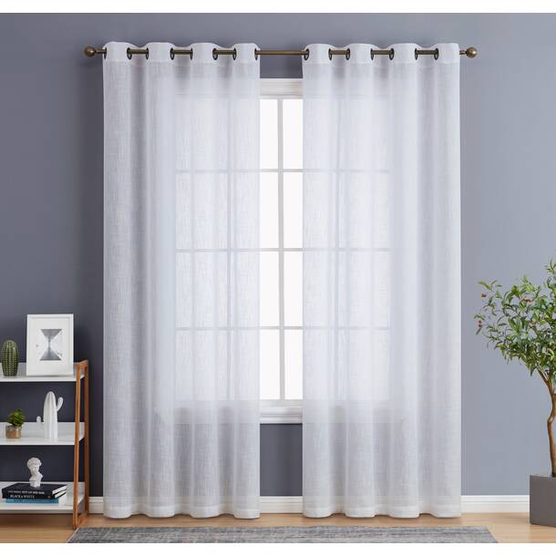 Gracie Oaks Aleksander Polyester Semi-Sheer Curtain Pair & Reviews ...