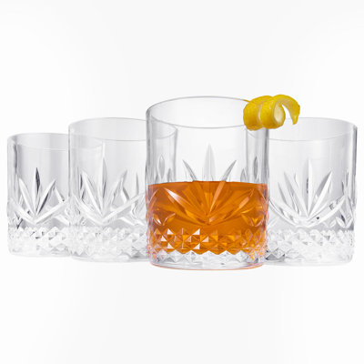 Ensemble de 4 pièces de 11 oz. Ensemble de verres en verre à whisky en acrylique