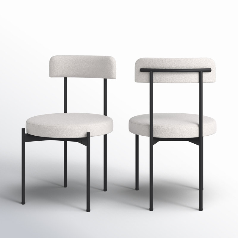 Chaise de salle à manger Liana Boucle, Blanc