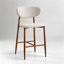 Tabouret de comptoir moderne rembourré avec dossier et structure en métal massif (ensemble de 2)-42689844-43407562