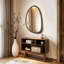 Asymmetrical Wood Framed Wall Accent Mirror-1369834253