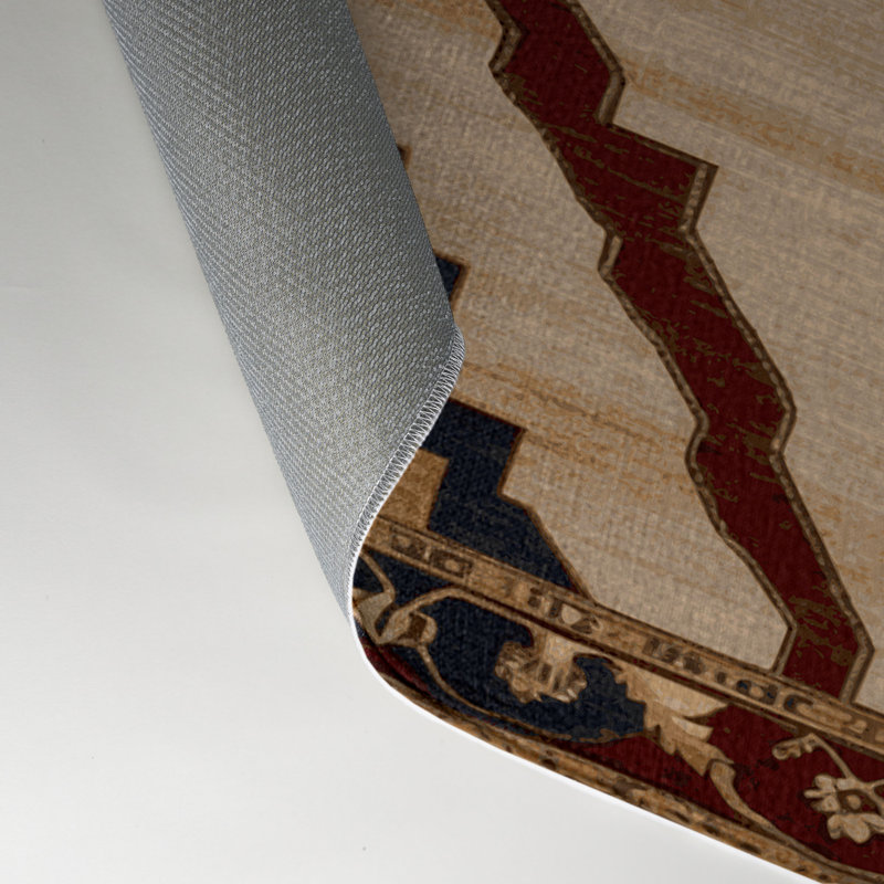 Persian Beige Indoor and Outdoor Area Rug, Rectangle 3' x 5'