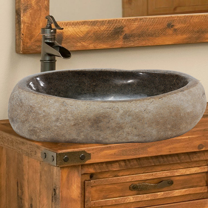 AA Warehousing Lucki 16.5'' Brown/Beige/Natural Stone Specialty Bathroom Sink
