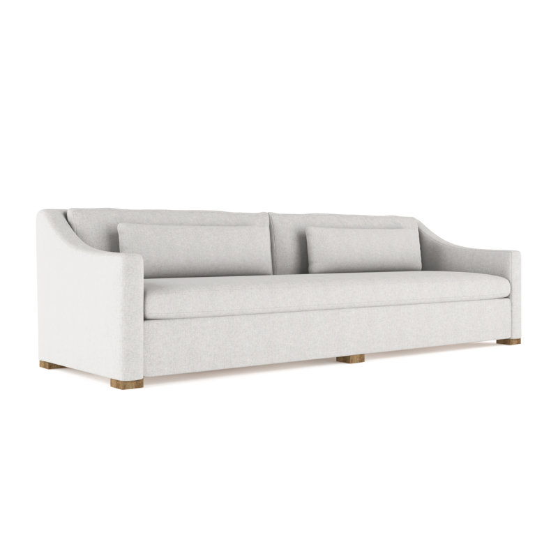 Crosby Slope Arm Sofa, Box Weave Linen Chocolate, 32.5" H x 108" W x 43" D, Weathered