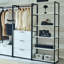 Armoire autoportante blanche avec cadre en métal - compartiments de rangement très profonds, eau et chaleur, cadre Stain Scratch E0, espaces, imperméable,
