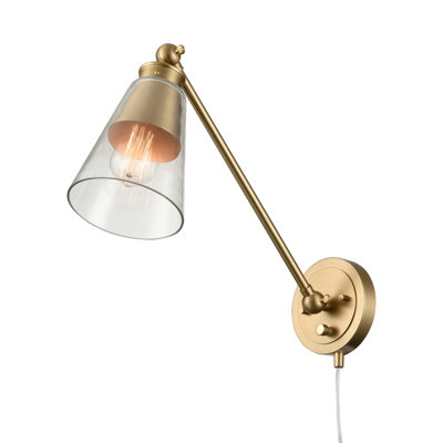 Applique murale articulée 1 lumière Albany 9,25 po de haut - Or brossé