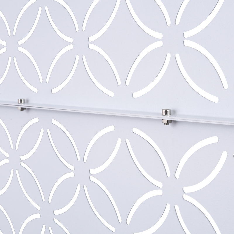 Cloison de protection en métal 76 po H48 po - autoportante pour patio, jardin, terrasse blanche Ps107, Blanc
