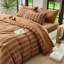 Ensemble de literie 100% coton lavé 4 pièces, 1 drap-housse, 1 drap plat et 2 taies d'oreiller, ensemble de draps texturés confortables-124541786-124541788