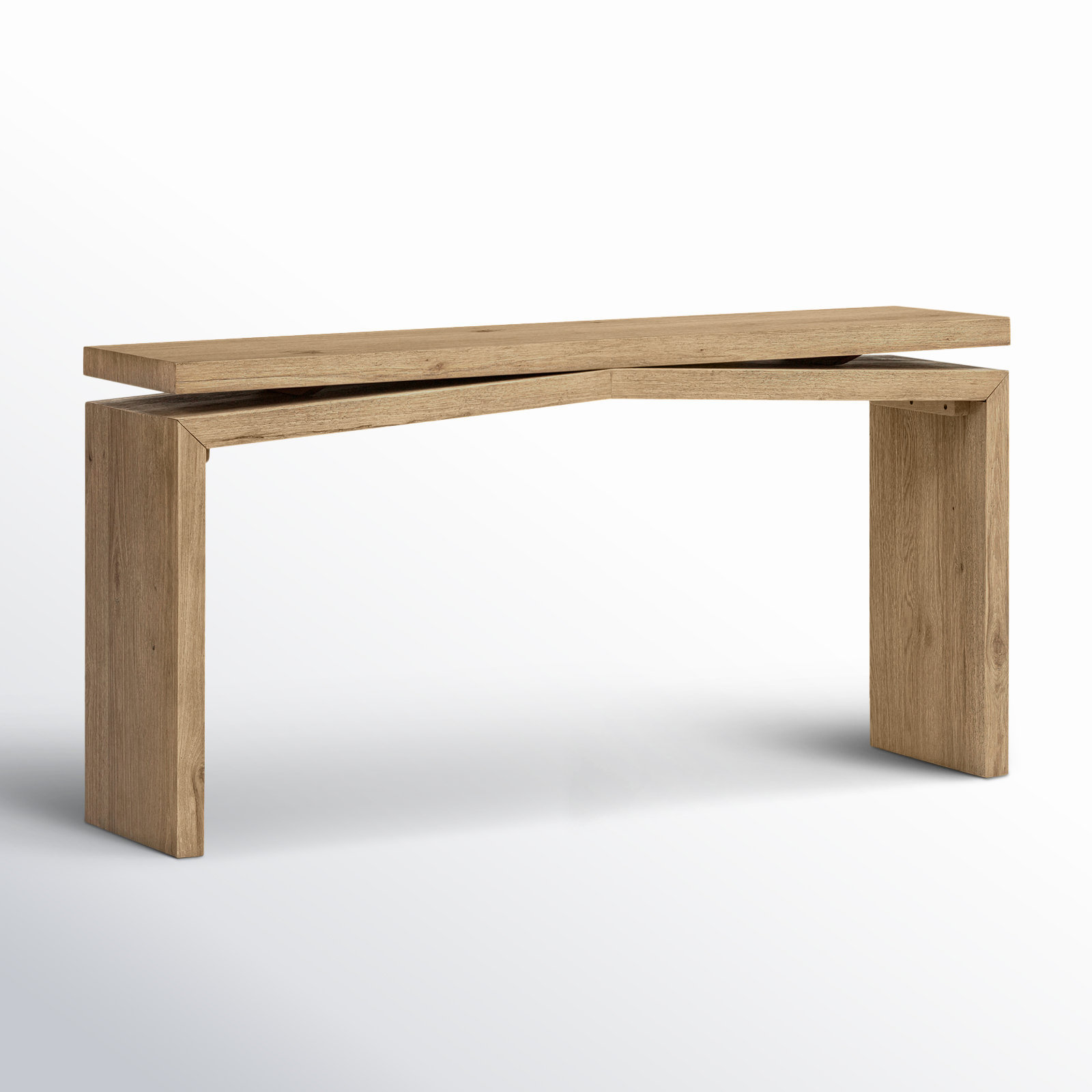 Henn Solid Wood Console Table, Worn Oak, 30.75" H x 60" W x 15" D