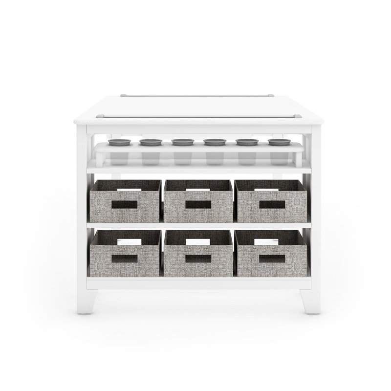 Martha Stewart Living & Learning Kids Art Table and Stools Set, Creamy White