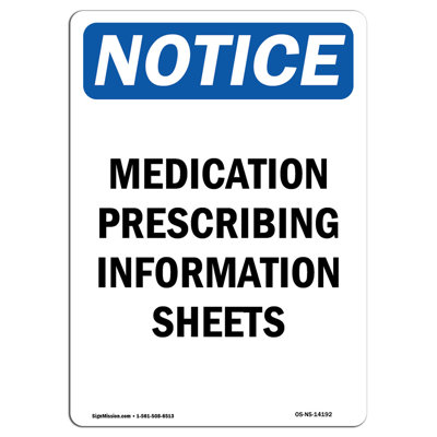 Medication Prescribing Information Sign