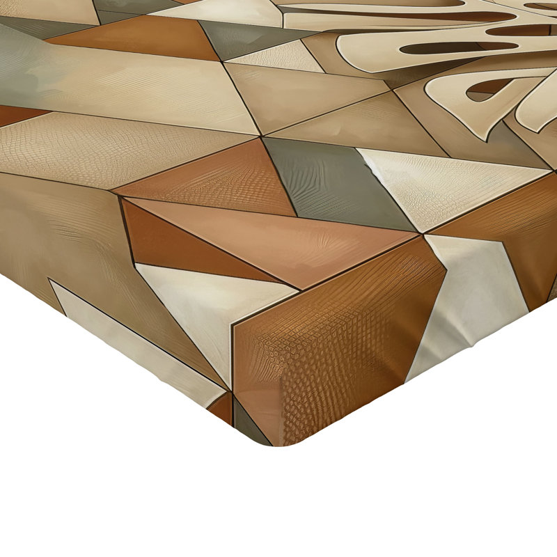 Drap-housse Ambesonne Monstera_ Style scandinave boho_ Sépia cacao et vert réséda, Grand
