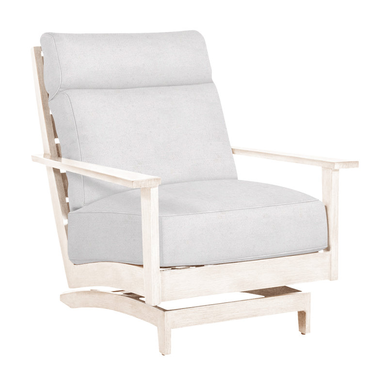 Kennebunkport Patio Lounge Chair with Cushions, Oyster, Linen Snow, Welt + Standard fill