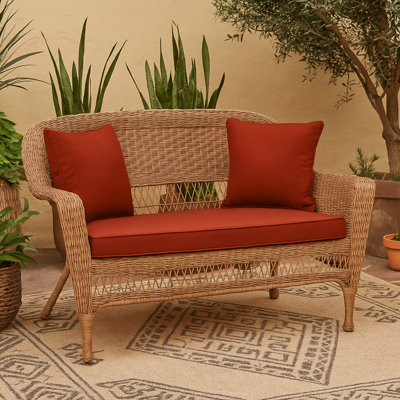 Armbruster 52'' Wide Straight Wicker Loveseat with Cushions