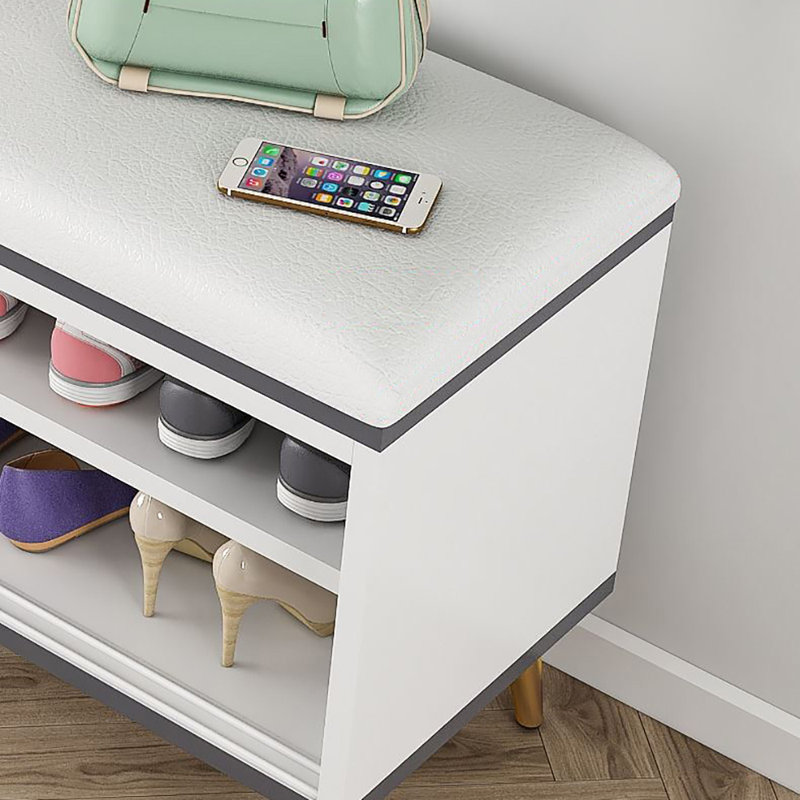47.2'' Shoe Storage Bench, White/Gray