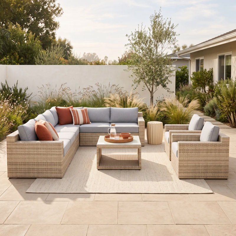Eastford 10 Piece Wicker Modular Deep Seating Set