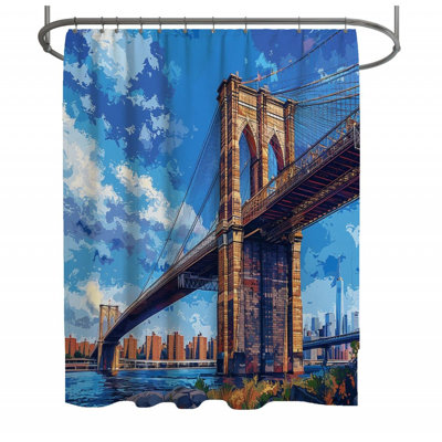 Bridge Urban Bathroom Shower Curtain