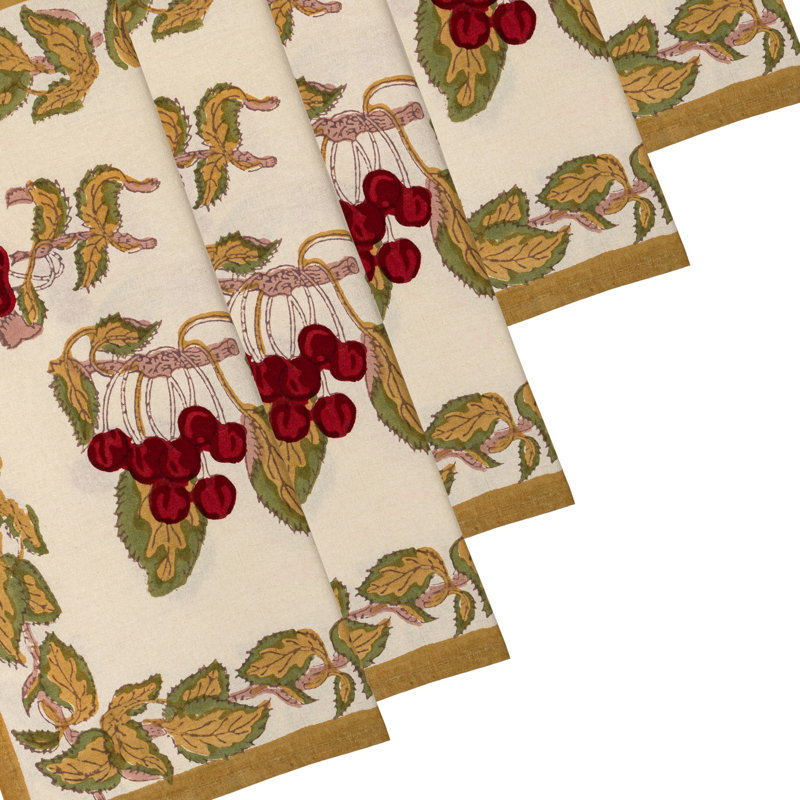 Cherry Cotton Square Napkins