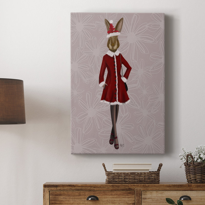 Christmas Christmas Fashion Bunny - galerie Cavas sur mesure, H 27 po x l 18 po