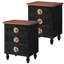 Table de bout Vintage Farmhouse avec boutons floraux - table de chevet rustique de 19 po avec 3 tiroirs, table de chevet ou de canapé, presque entièrement assemblée